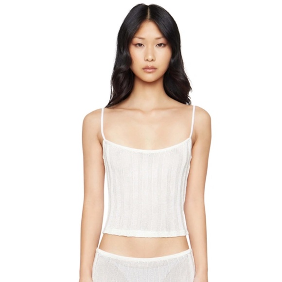 Danielle Guizio Tops - GUIZIO Slinky Ribbed Tank